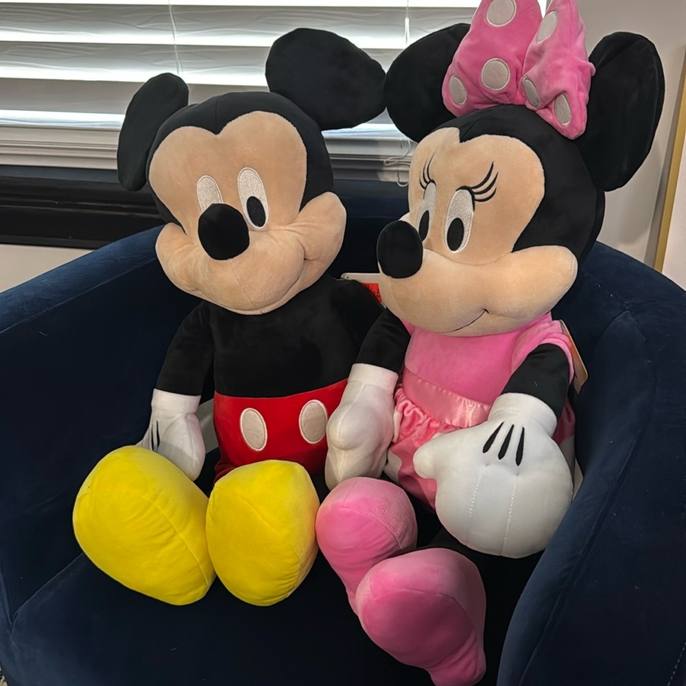 Stuffed Mickey and Minnie. 2.5 feet tall. Posted as pair.